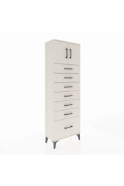 Arges Dolap Tek Raflı 7 Çekmeceli 2 Kapaklı 60x30x182 Aytaşı-Aytaşı