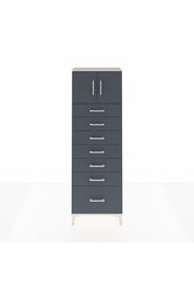 Arges Dolap Tek Raflı 7 Çekmeceli 2 Kapaklı 60x30x182 Aytaşı-Antrasit