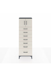 Arges Dolap Tek Raflı 7 Çekmeceli 2 Kapaklı 60x30x182 Antrasit-Aytaşı