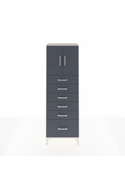 Arges Dolap 2 Raflı 6 Çekmeceli 2 Kapaklı 60x30x182 Aytaşı-Antrasit