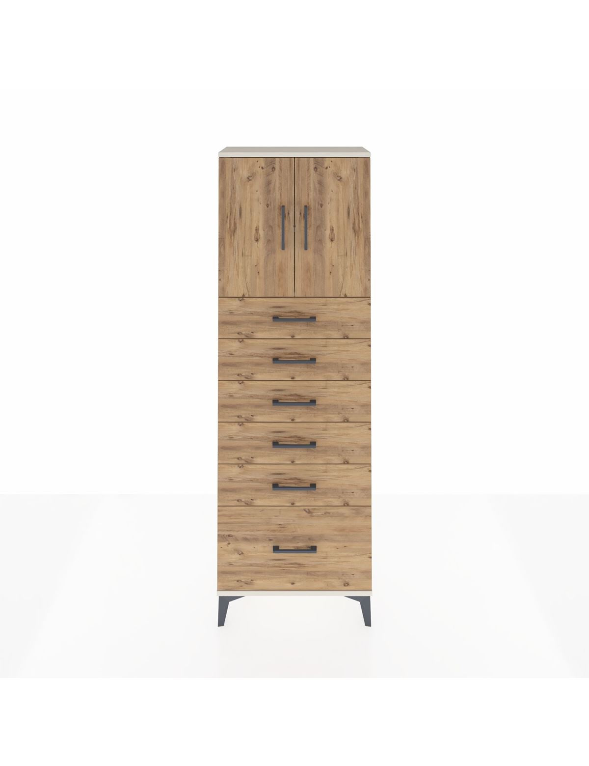 Arges Dolap 2 Raflı 6 Çekmeceli 2 Kapaklı 60x30x182 Aytaşı-Çam