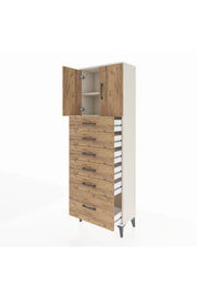 Arges Dolap 2 Raflı 6 Çekmeceli 2 Kapaklı 60x30x182 Aytaşı-Çam