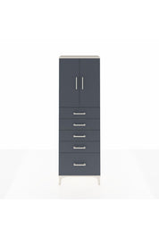 Arges Dolap 2 Raflı 5 Çekmeceli 2 Kapaklı 60x30x182 Aytaşı-Antrasit