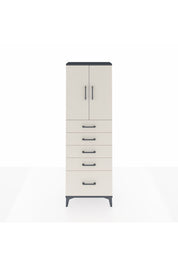 Arges Dolap 2 Raflı 5 Çekmeceli 2 Kapaklı 60x30x182 Antrasit-Aytaşı