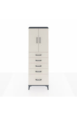 Arges Dolap 2 Raflı 5 Çekmeceli 2 Kapaklı 60x30x182