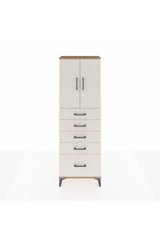 Arges Dolap 2 Raflı 5 Çekmeceli 2 Kapaklı 60x30x182 Çam-Aytaşı