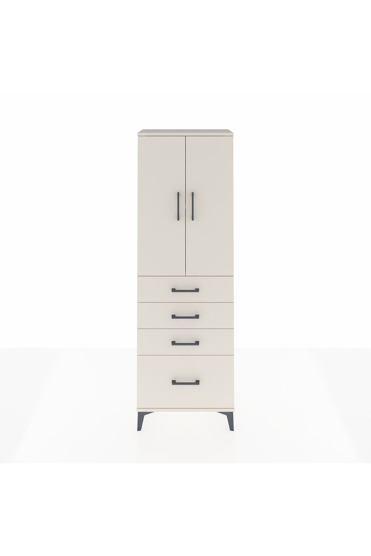 Arges Dolap 2 Raflı 4 Çekmeceli 2 Kapaklı 60x30x182 Aytaşı-Aytaşı