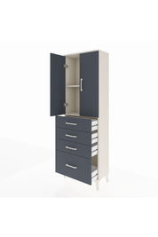 Arges Dolap 2 Raflı 4 Çekmeceli 2 Kapaklı 60x30x182 Aytaşı-Antrasit