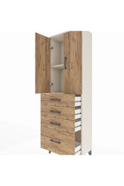 Arges Dolap 2 Raflı 4 Çekmeceli 2 Kapaklı 60x30x182 Aytaşı-Çam