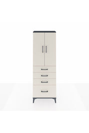 Arges Dolap 2 Raflı 4 Çekmeceli 2 Kapaklı 60x30x182 Antrasit-Aytaşı