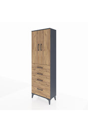 Arges Dolap 2 Raflı 4 Çekmeceli 2 Kapaklı 60x30x182 - S23M013V6A