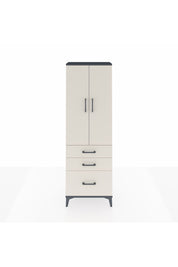 Arges Dolap 4 Raflı 3 Çekmeceli 2 Kapaklı 60x30x182 Antrasit-Aytaşı