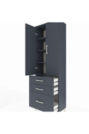 Arges Dolap 4 Raflı 3 Çekmeceli 2 Kapaklı 60x30x182 Antrasit-Antrasit