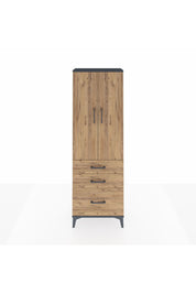 Arges Dolap 4 Raflı 3 Çekmeceli 2 Kapaklı 60x30x182 Antrasit-Çam