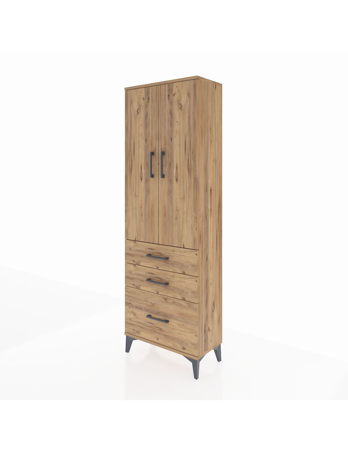 Arges Dolap 4 Raflı 3 Çekmeceli 2 Kapaklı 60x30x182 - S23M014V9A
