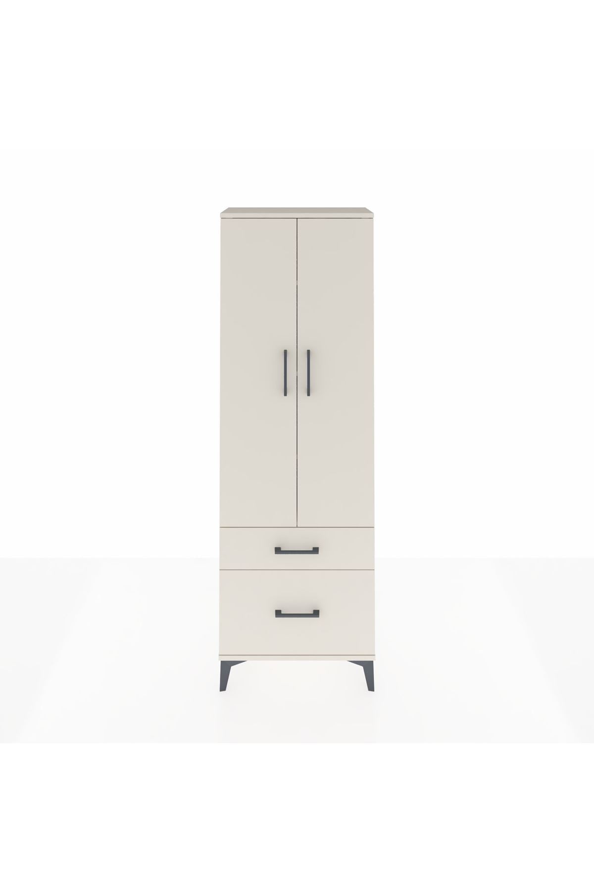 Arges Dolap 4 Raflı 2 Çekmeceli 2 Kapaklı 60x30x182 - S23M015V1A
