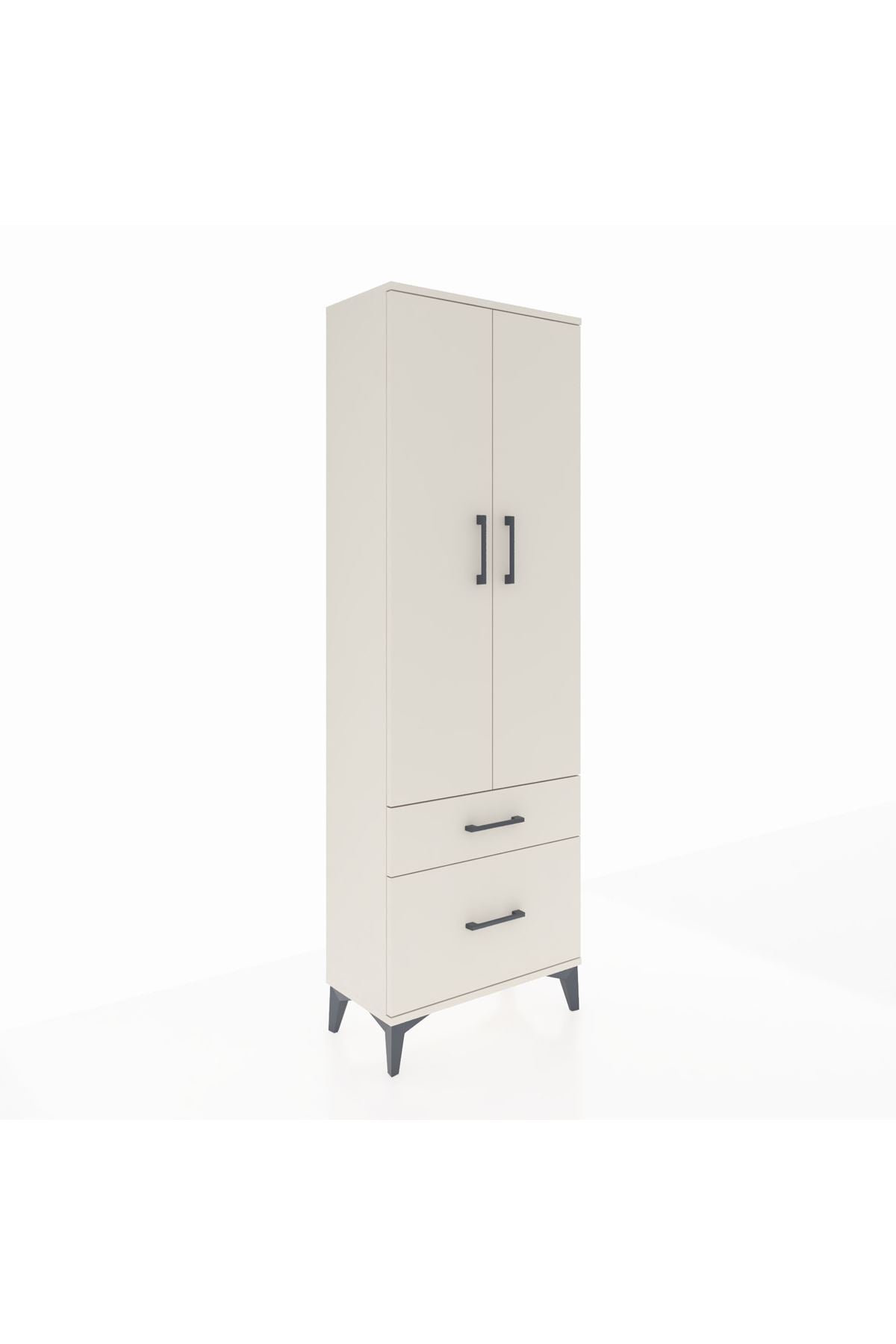 Arges Dolap 4 Raflı 2 Çekmeceli 2 Kapaklı 60x30x182 - S23M015V1A