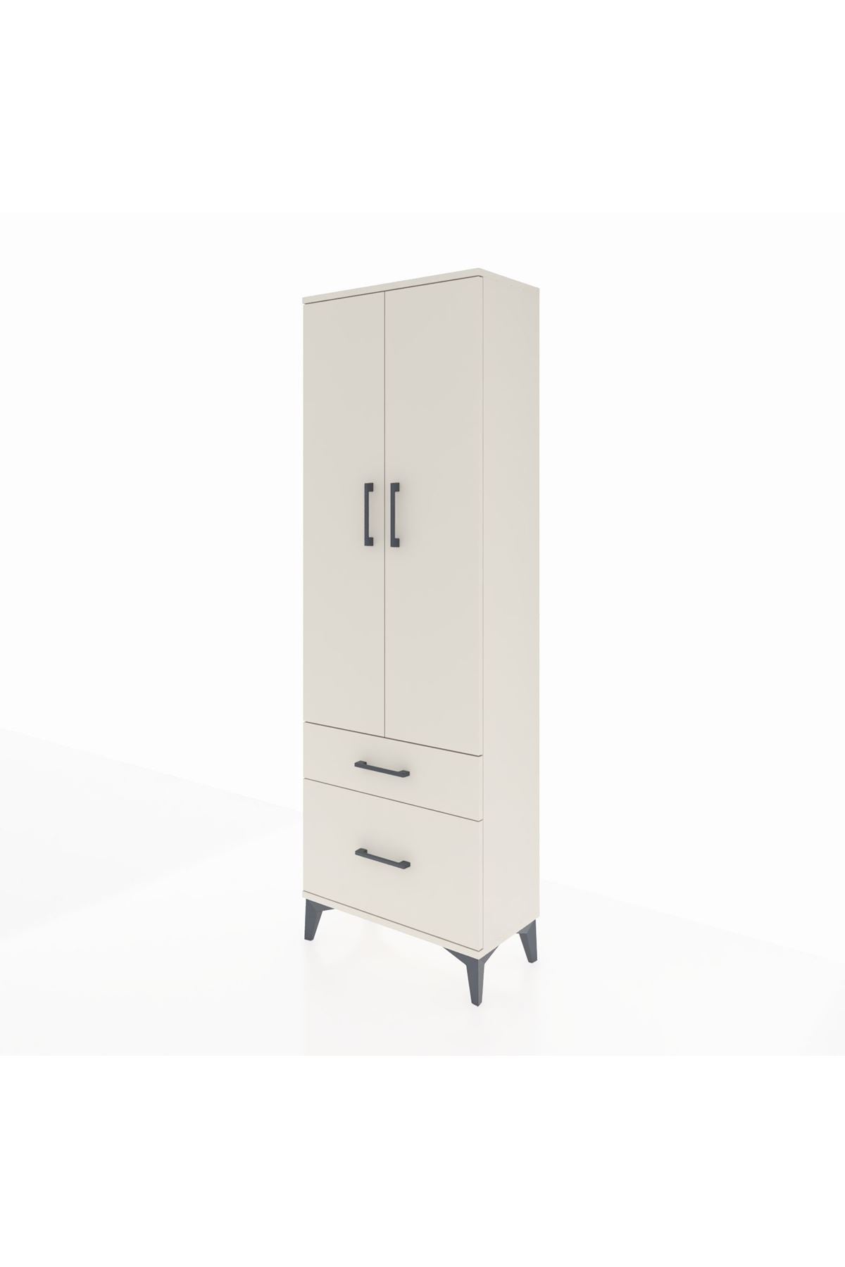 Arges Dolap 4 Raflı 2 Çekmeceli 2 Kapaklı 60x30x182 Aytaşı-Aytaşı