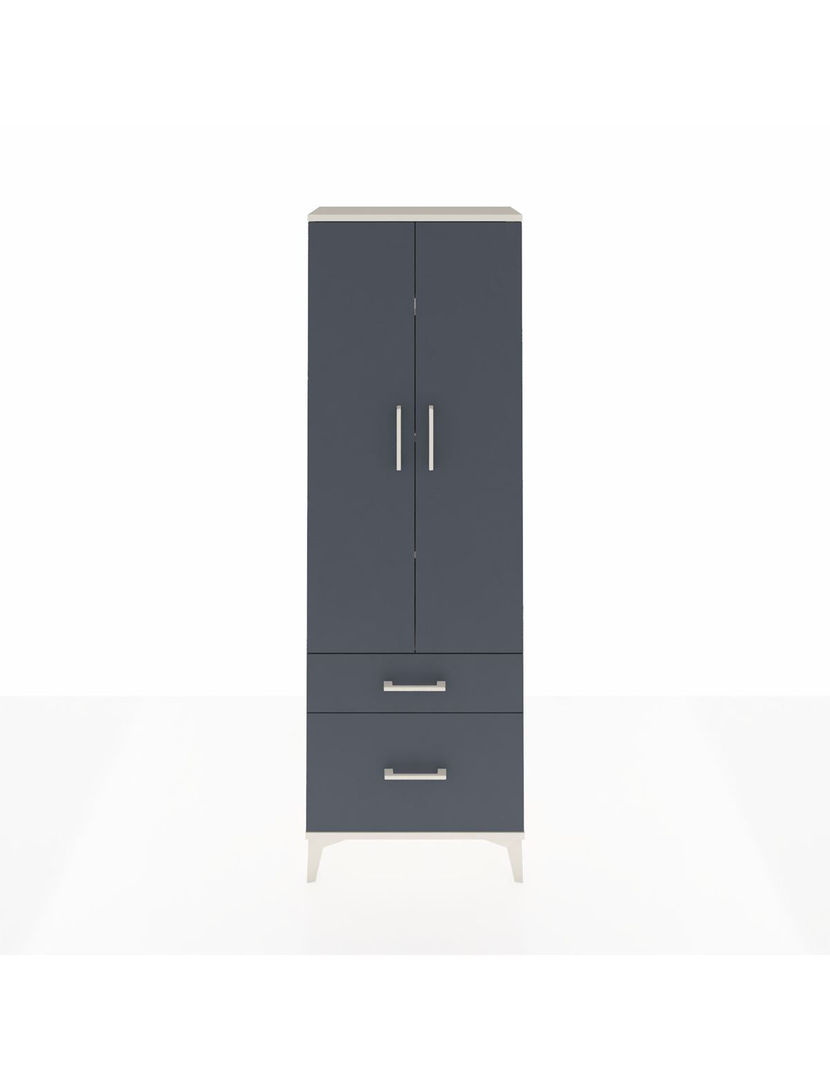 Arges Dolap 4 Raflı 2 Çekmeceli 2 Kapaklı 60x30x182 Aytaşı-Antrasit