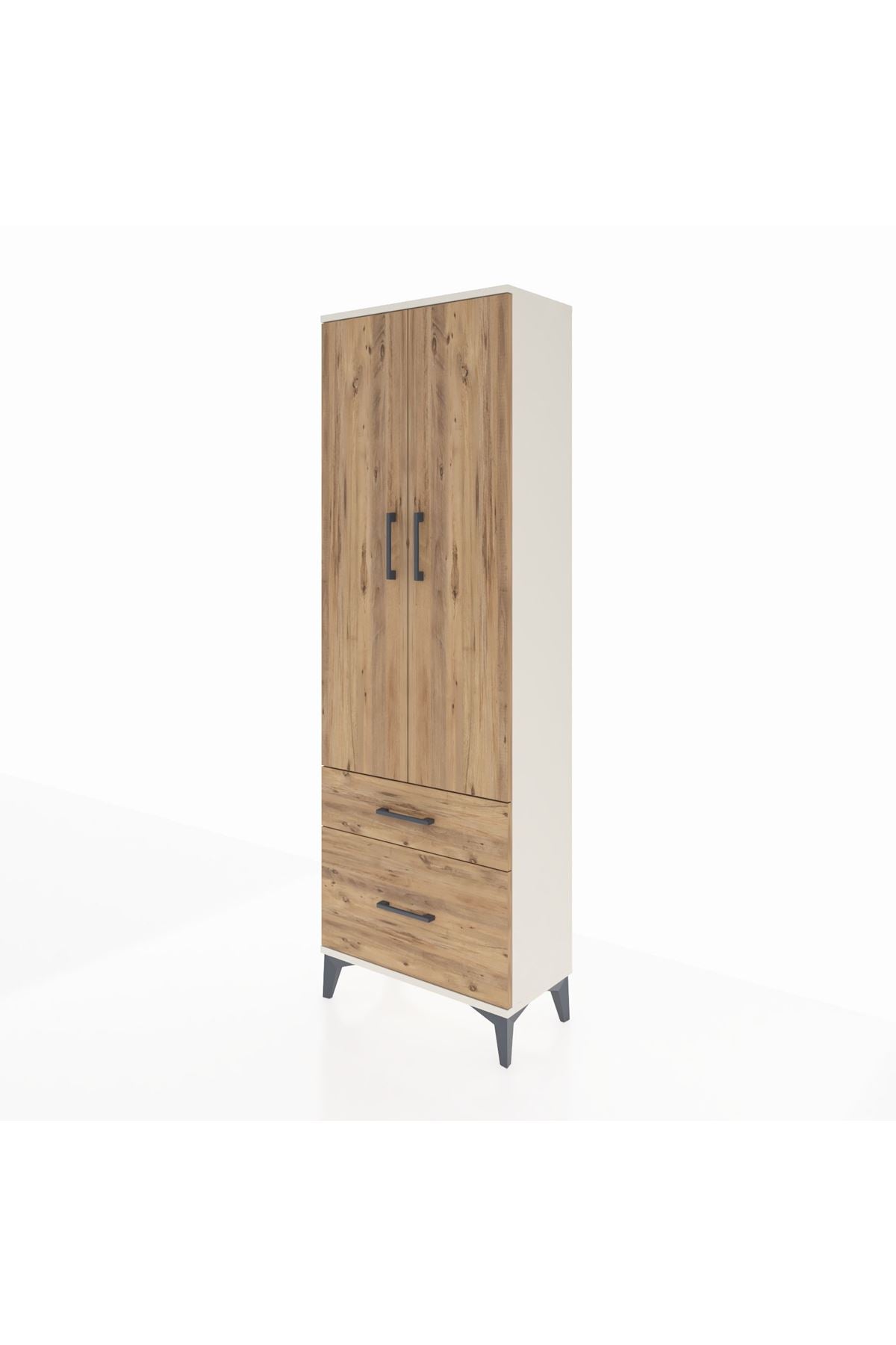 Arges Dolap 4 Raflı 2 Çekmeceli 2 Kapaklı 60x30x182 - S23M015V3A