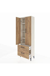 Arges Dolap 4 Raflı 2 Çekmeceli 2 Kapaklı 60x30x182 - S23M015V3A