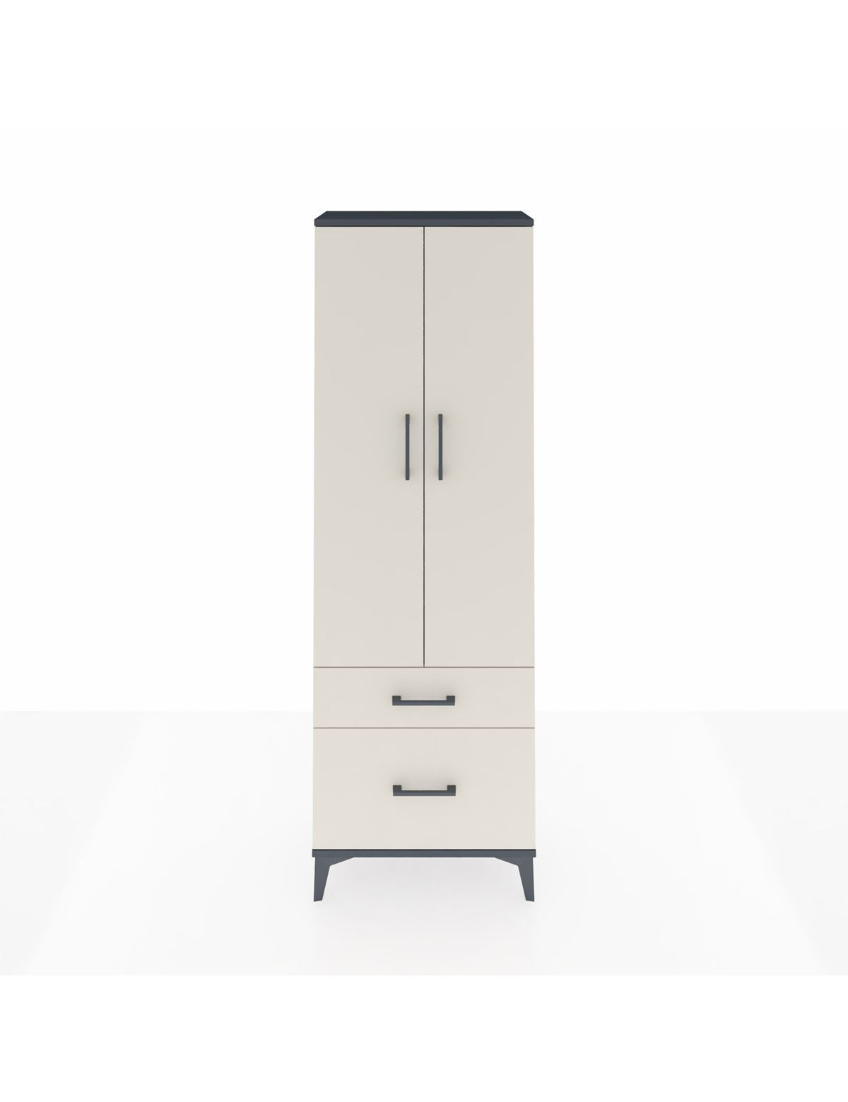 Arges Dolap 4 Raflı 2 Çekmeceli 2 Kapaklı 60x30x182 Antrasit-Aytaşı