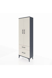 Arges Dolap 4 Raflı 2 Çekmeceli 2 Kapaklı 60x30x182 Antrasit-Aytaşı