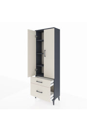 Arges Dolap 4 Raflı 2 Çekmeceli 2 Kapaklı 60x30x182 - S23M015V4A