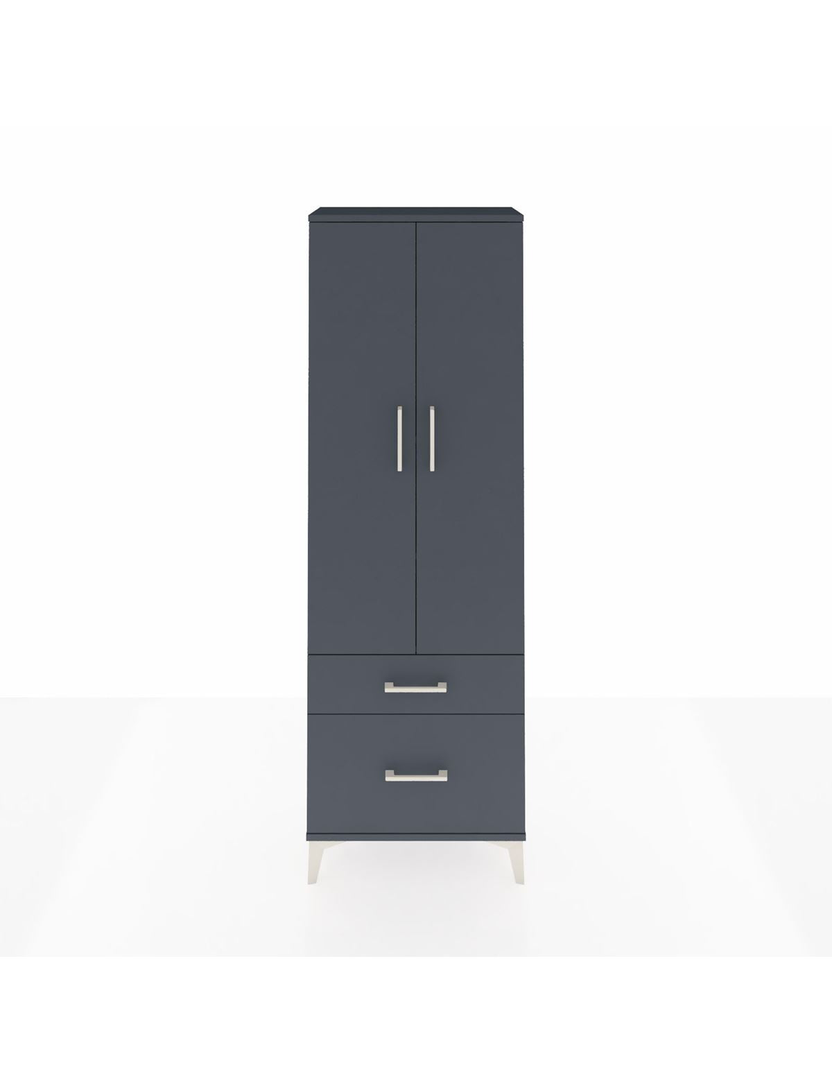 Arges Dolap 4 Raflı 2 Çekmeceli 2 Kapaklı 60x30x182 Antrasit-Antrasit