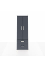 Arges Dolap 4 Raflı 2 Çekmeceli 2 Kapaklı 60x30x182 Antrasit-Antrasit