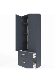 Arges Dolap 4 Raflı 2 Çekmeceli 2 Kapaklı 60x30x182 Antrasit-Antrasit