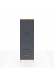 Arges Dolap 4 Raflı 2 Çekmeceli 2 Kapaklı 60x30x182 Çam-Antrasit