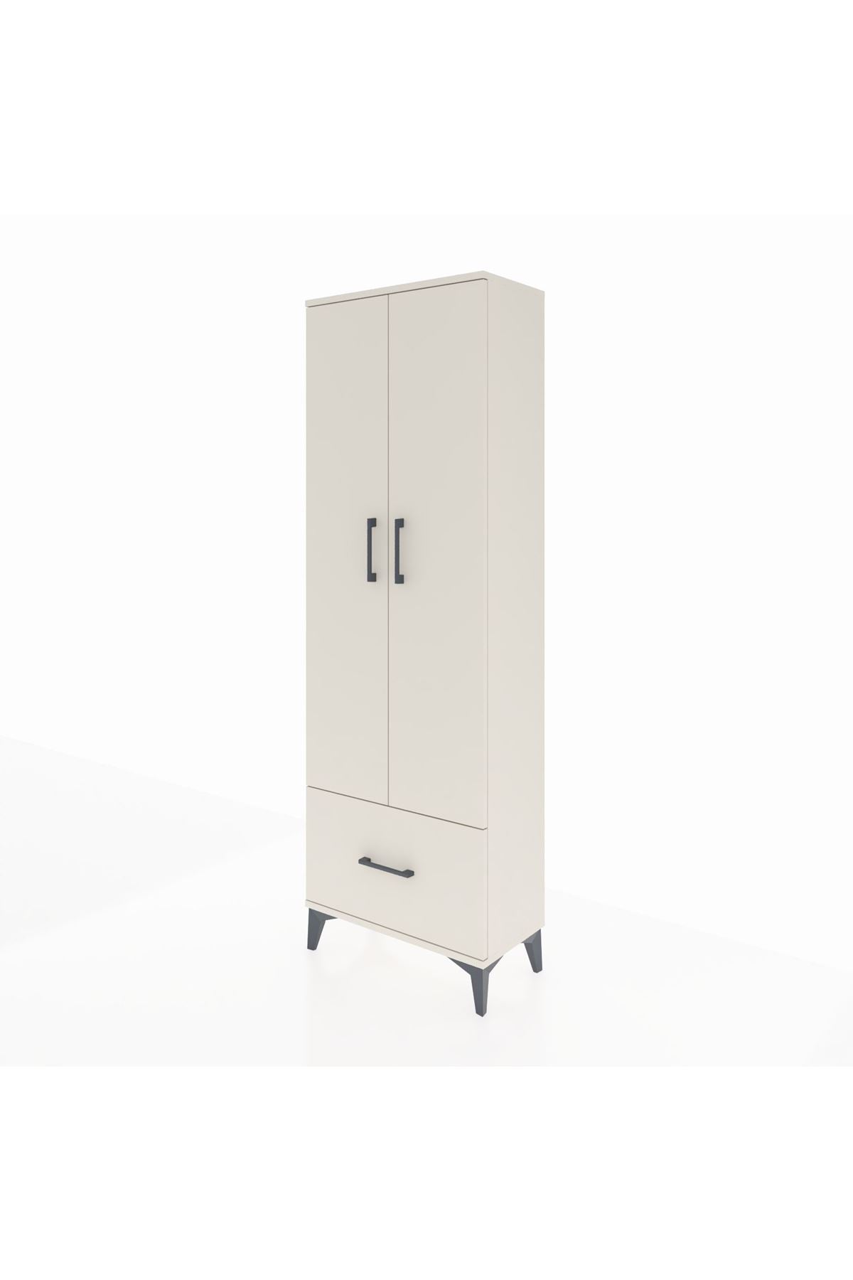 Arges Dolap 4 Raflı Tek Çekmeceli 2 Kapaklı 60x30x182 Aytaşı-Aytaşı