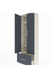Arges Dolap 4 Raflı Tek Çekmeceli 2 Kapaklı 60x30x182 Aytaşı-Antrasit