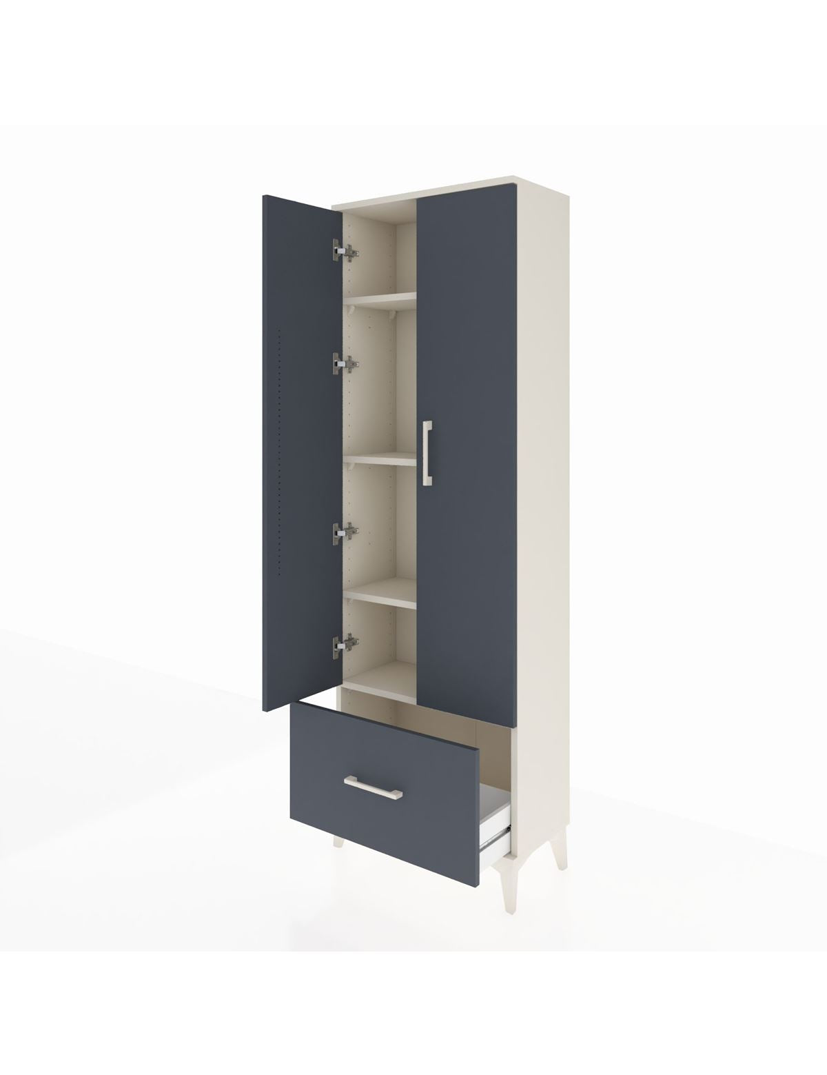 Arges Dolap 4 Raflı Tek Çekmeceli 2 Kapaklı 60x30x182 - S23M016V2A
