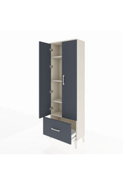Arges Dolap 4 Raflı Tek Çekmeceli 2 Kapaklı 60x30x182 Aytaşı-Antrasit