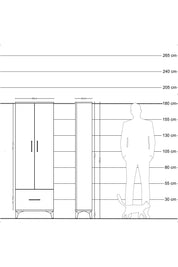 Arges Dolap 4 Raflı Tek Çekmeceli 2 Kapaklı 60x30x182 Aytaşı-Antrasit