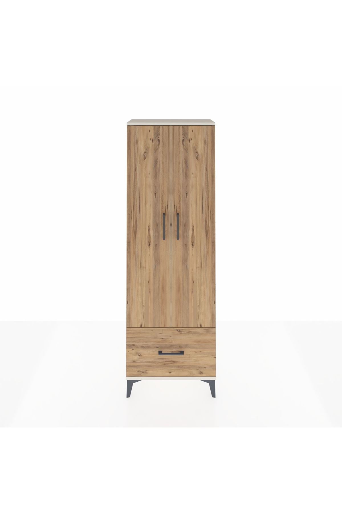 Arges Dolap 4 Raflı Tek Çekmeceli 2 Kapaklı 60x30x182 Aytaşı-Çam