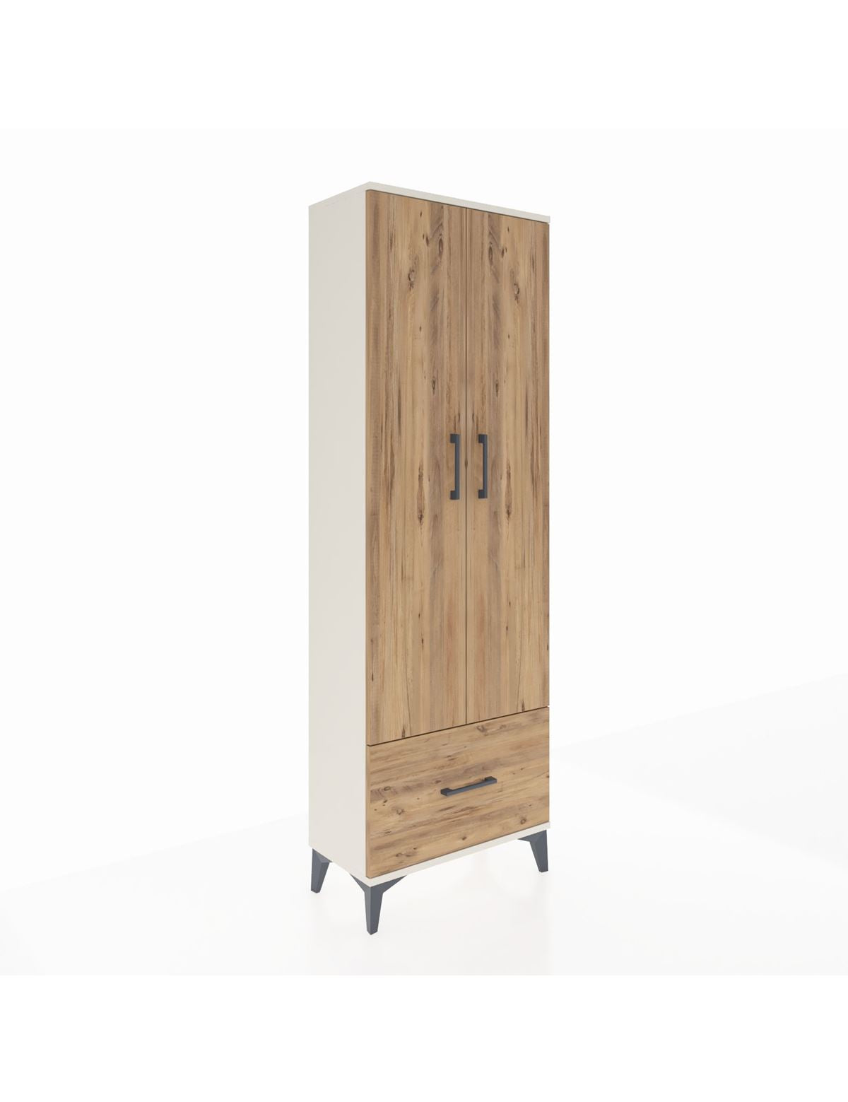 Arges Dolap 4 Raflı Tek Çekmeceli 2 Kapaklı 60x30x182 Aytaşı-Çam