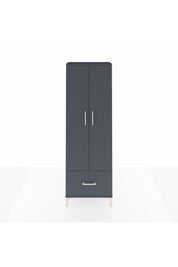 Arges Dolap 4 Raflı Tek Çekmeceli 2 Kapaklı 60x30x182 Antrasit-Antrasit