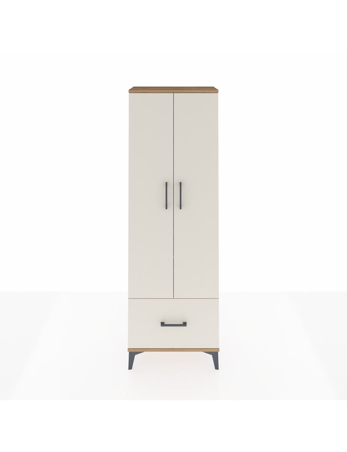 Arges Dolap 4 Raflı Tek Çekmeceli 2 Kapaklı 60x30x182 Çam-Aytaşı