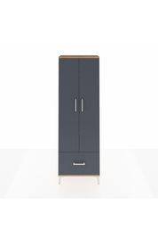 Arges Dolap 4 Raflı Tek Çekmeceli 2 Kapaklı 60x30x182 Çam-Antrasit