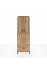 Arges Dolap 4 Raflı Tek Çekmeceli 2 Kapaklı 60x30x182 Çam-Çam