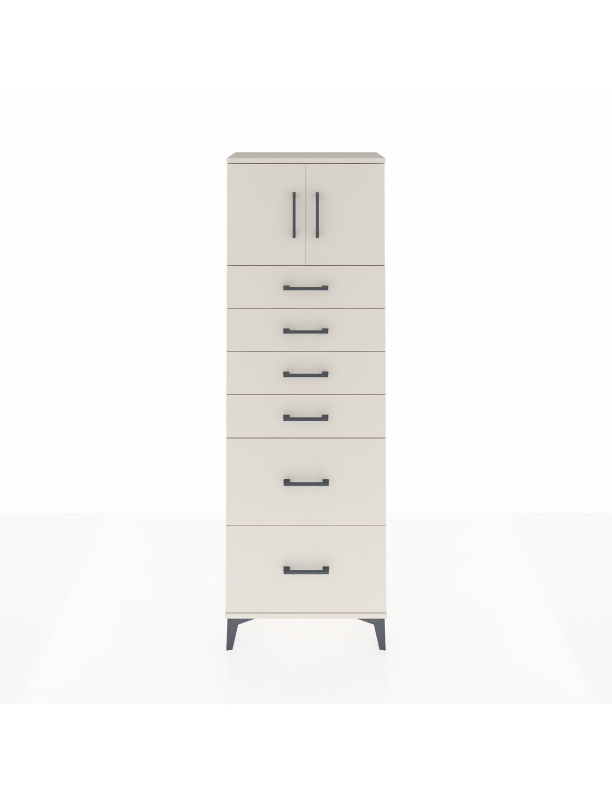 Arges Dolap Tek Raflı 6 Çekmeceli 2 Kapaklı 60x30x182 Aytaşı-Aytaşı