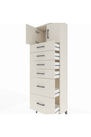 Arges Dolap Tek Raflı 6 Çekmeceli 2 Kapaklı 60x30x182 Aytaşı-Aytaşı