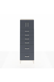 Arges Dolap Tek Raflı 6 Çekmeceli 2 Kapaklı 60x30x182 Aytaşı-Antrasit