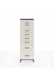 Arges Dolap Tek Raflı 6 Çekmeceli 2 Kapaklı 60x30x182 Antrasit-Aytaşı