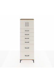 Arges Dolap Tek Raflı 6 Çekmeceli 2 Kapaklı 60x30x182 Çam-Aytaşı