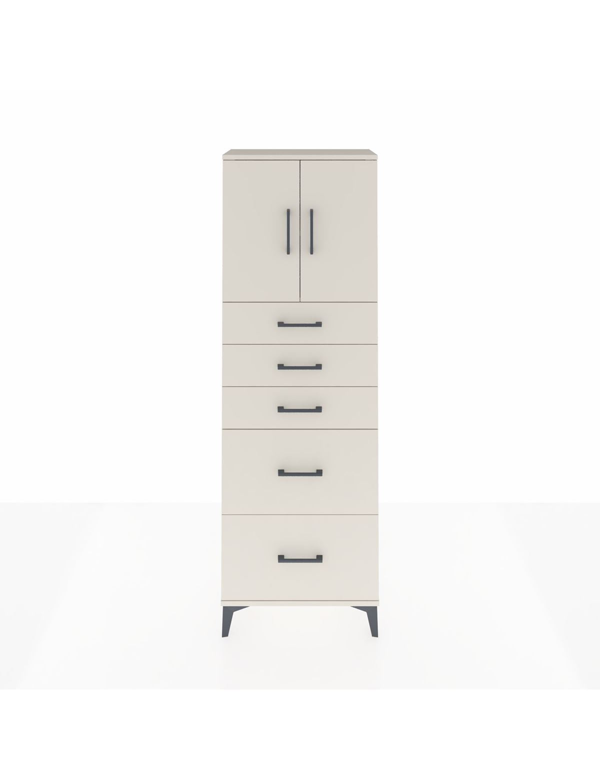 Arges Dolap 2 Raflı 5 Çekmeceli 2 Kapaklı 60x30x182 Aytaşı-Aytaşı