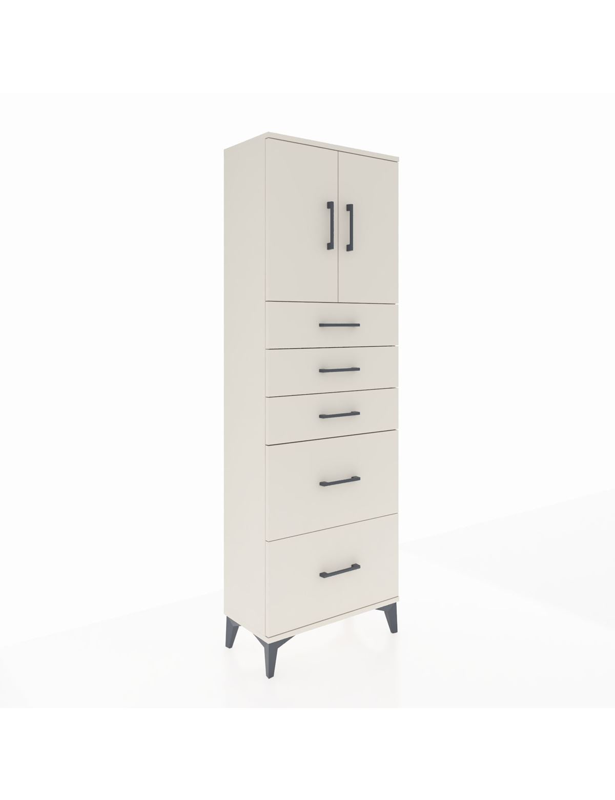 Arges Dolap 2 Raflı 5 Çekmeceli 2 Kapaklı 60x30x182 Aytaşı-Aytaşı